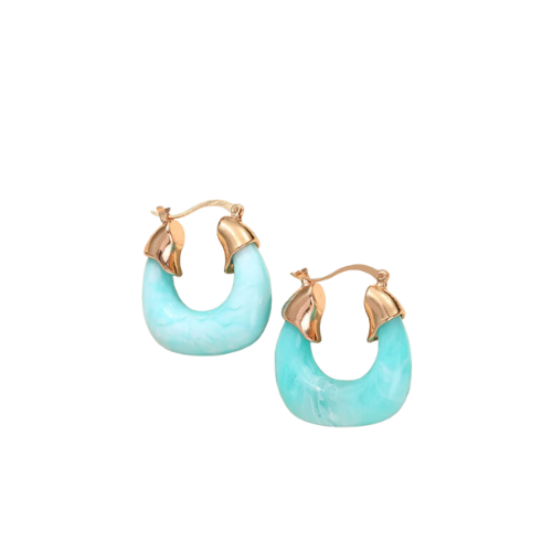 Acrylic Hoop with Gold Accent - Blue